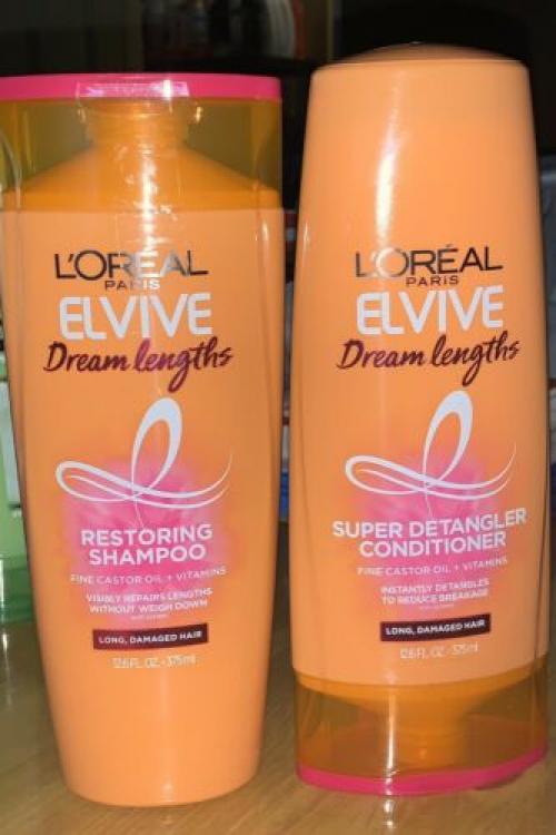 Set Of Loreal Elvive Dream Lengths Restore Shampoo Detangler and Conditioner